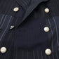 Elegant Navy Slim-Fit Double Breasted Blazer