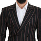 Elegant Slim Fit Double-Breasted Black Blazer