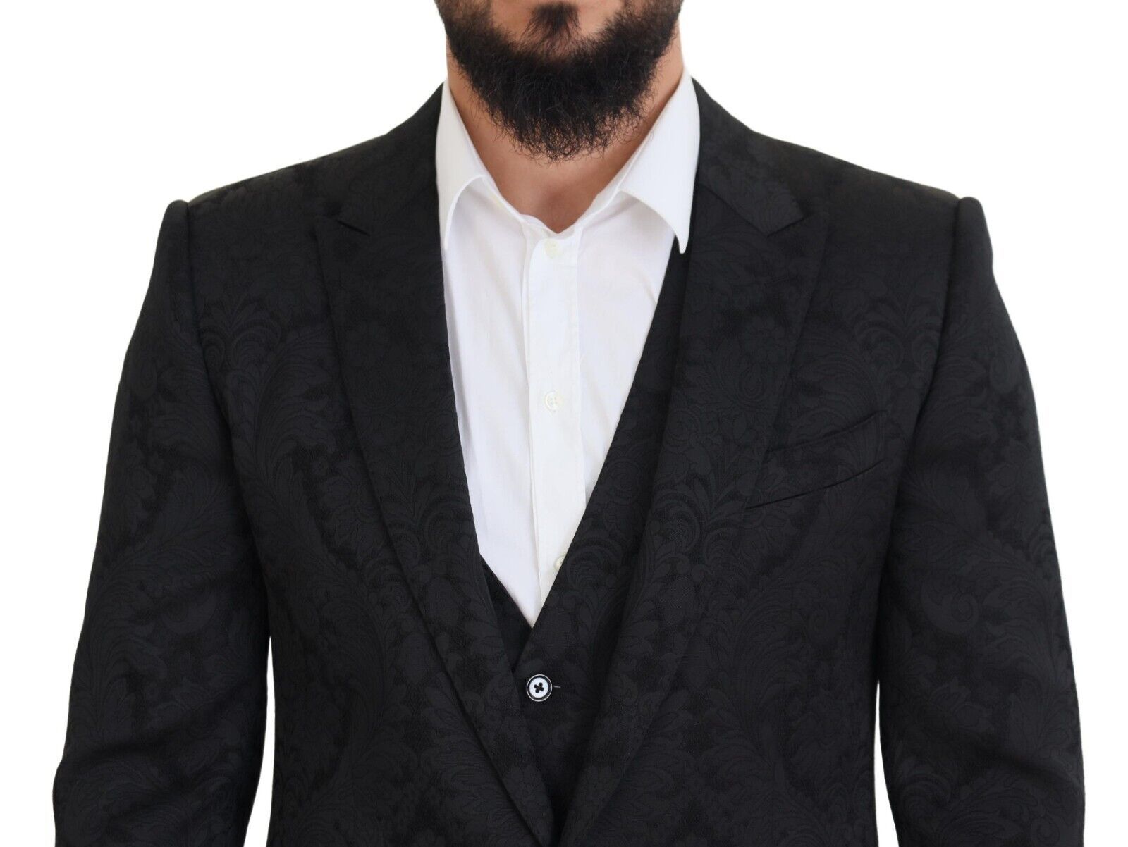 Elegante completo giacca e gilet nero Martini