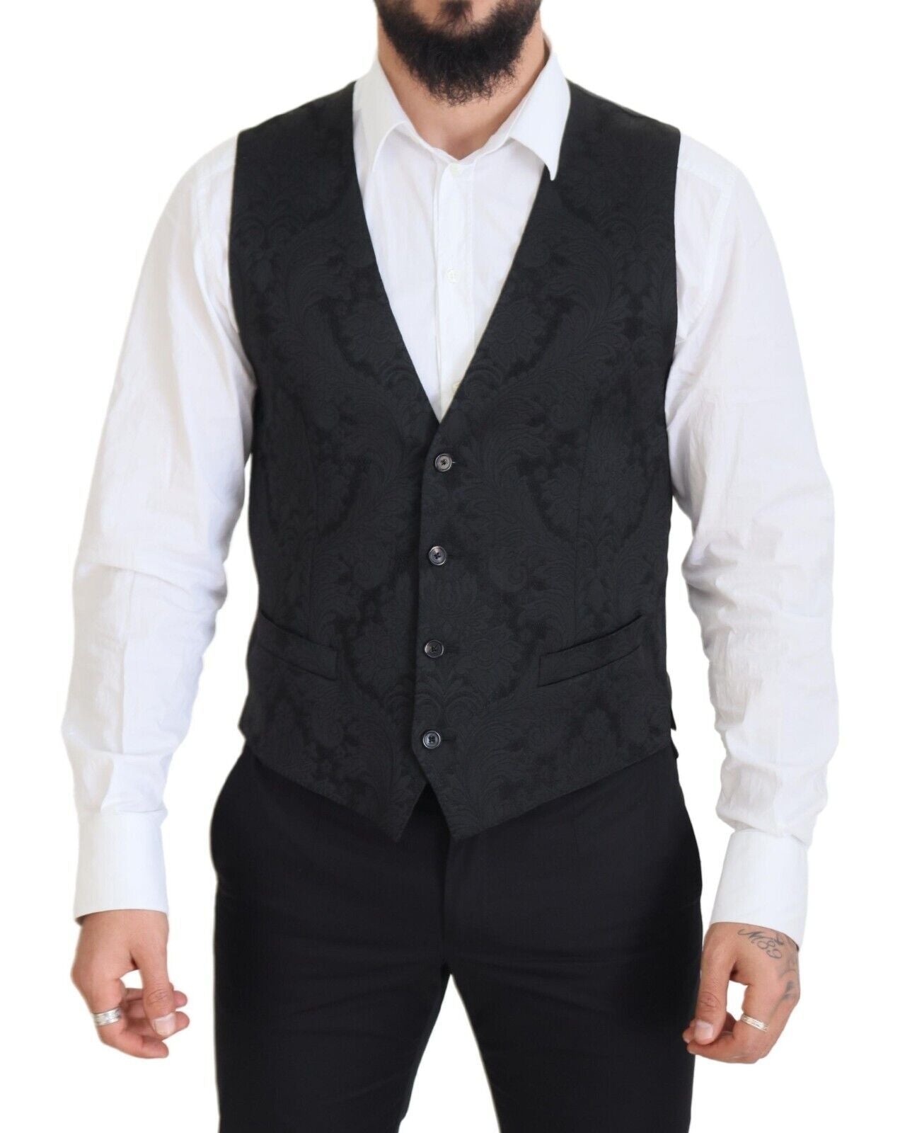 Elegante completo giacca e gilet nero Martini
