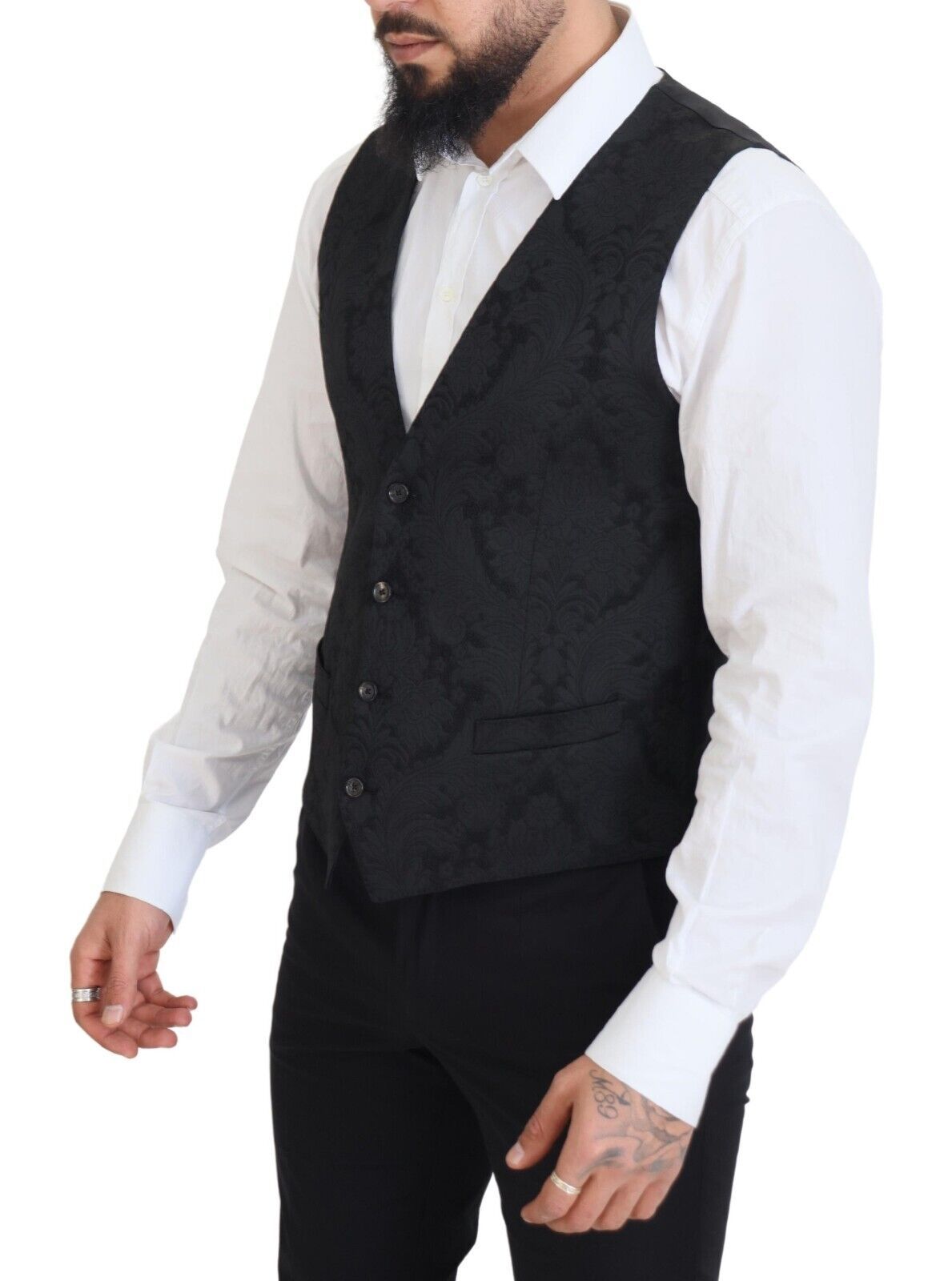 Elegante completo giacca e gilet nero Martini
