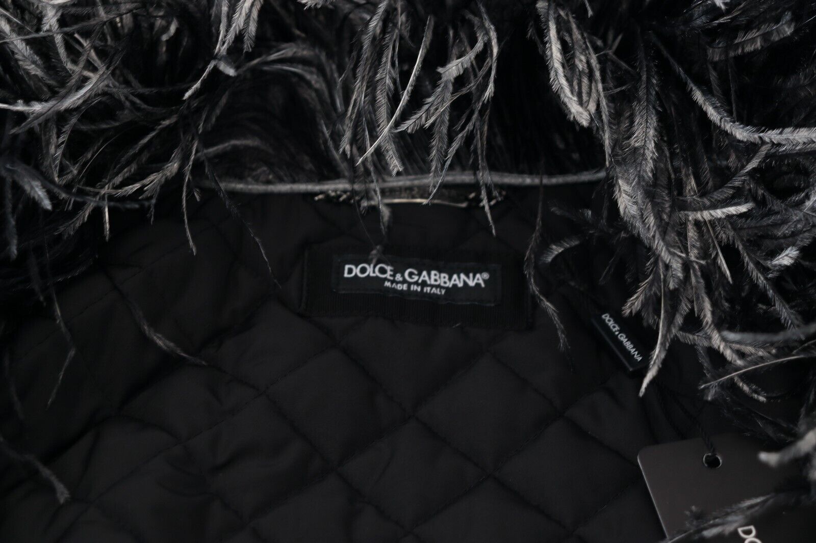Elegante Shearling-Zip-Jacke in Schwarz &amp; Weiß