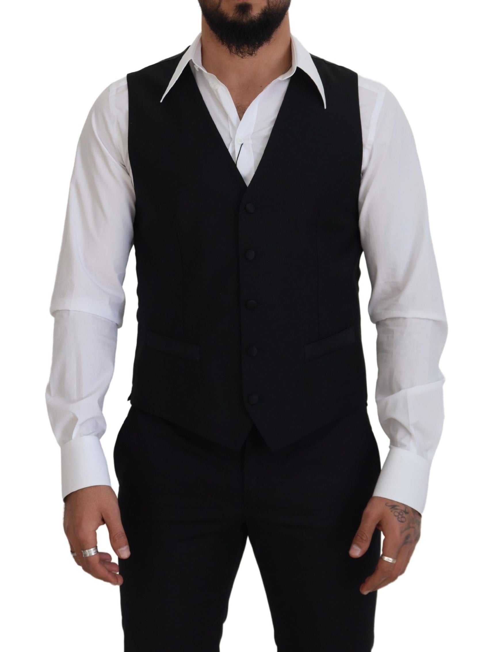 Elegante gilet monopetto nero