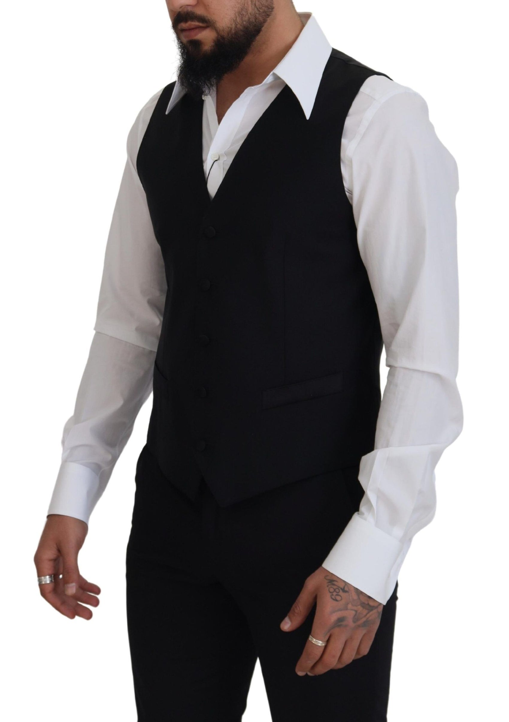 Elegante schwarze einreihige Weste