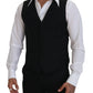 Elegant Black Single-Breasted Dress Vest