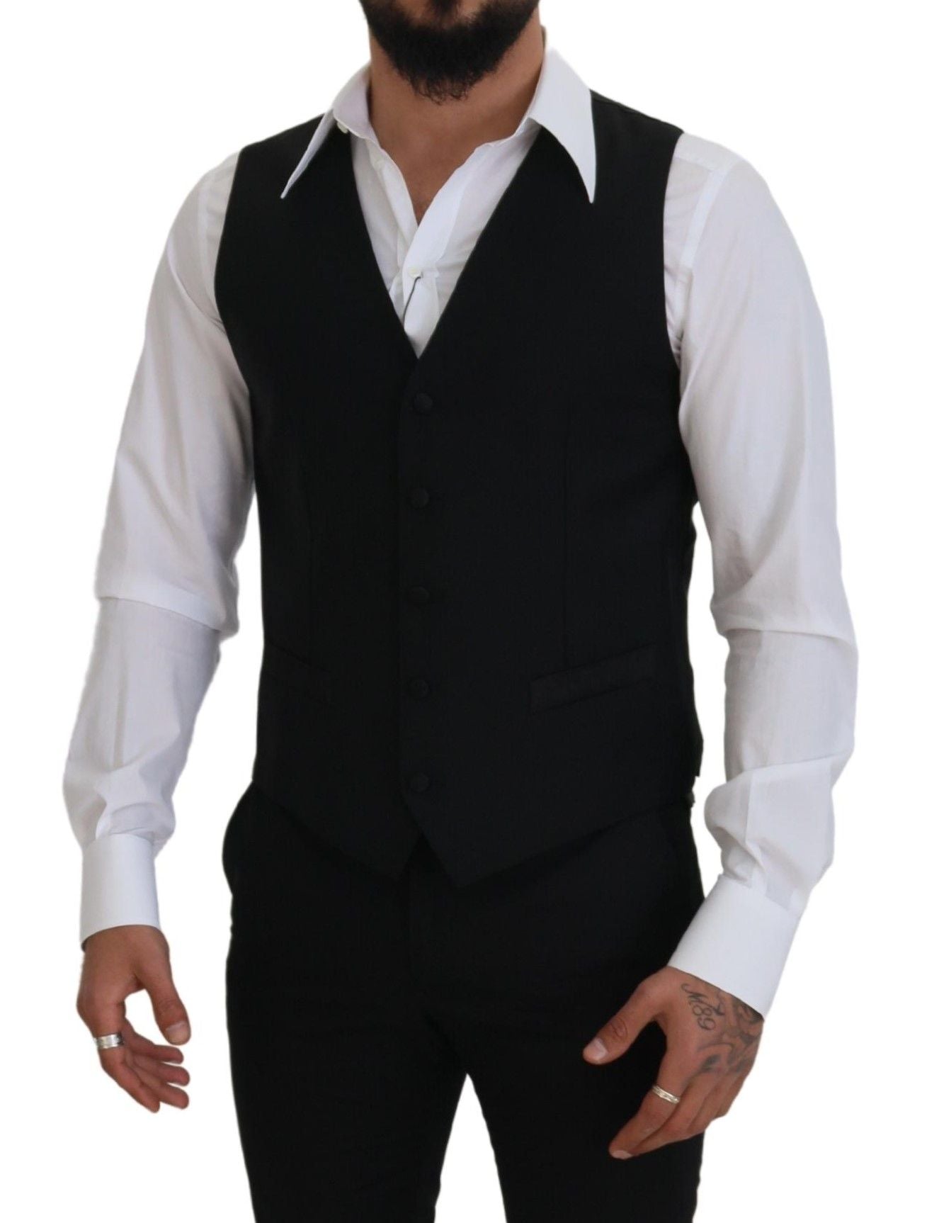 Elegante schwarze einreihige Weste