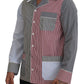 Mehrfarbiges Button-Down-Schlafshirt aus Baumwolle