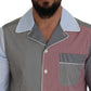Mehrfarbiges Button-Down-Schlafshirt aus Baumwolle