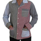 Mehrfarbiges Button-Down-Schlafshirt aus Baumwolle