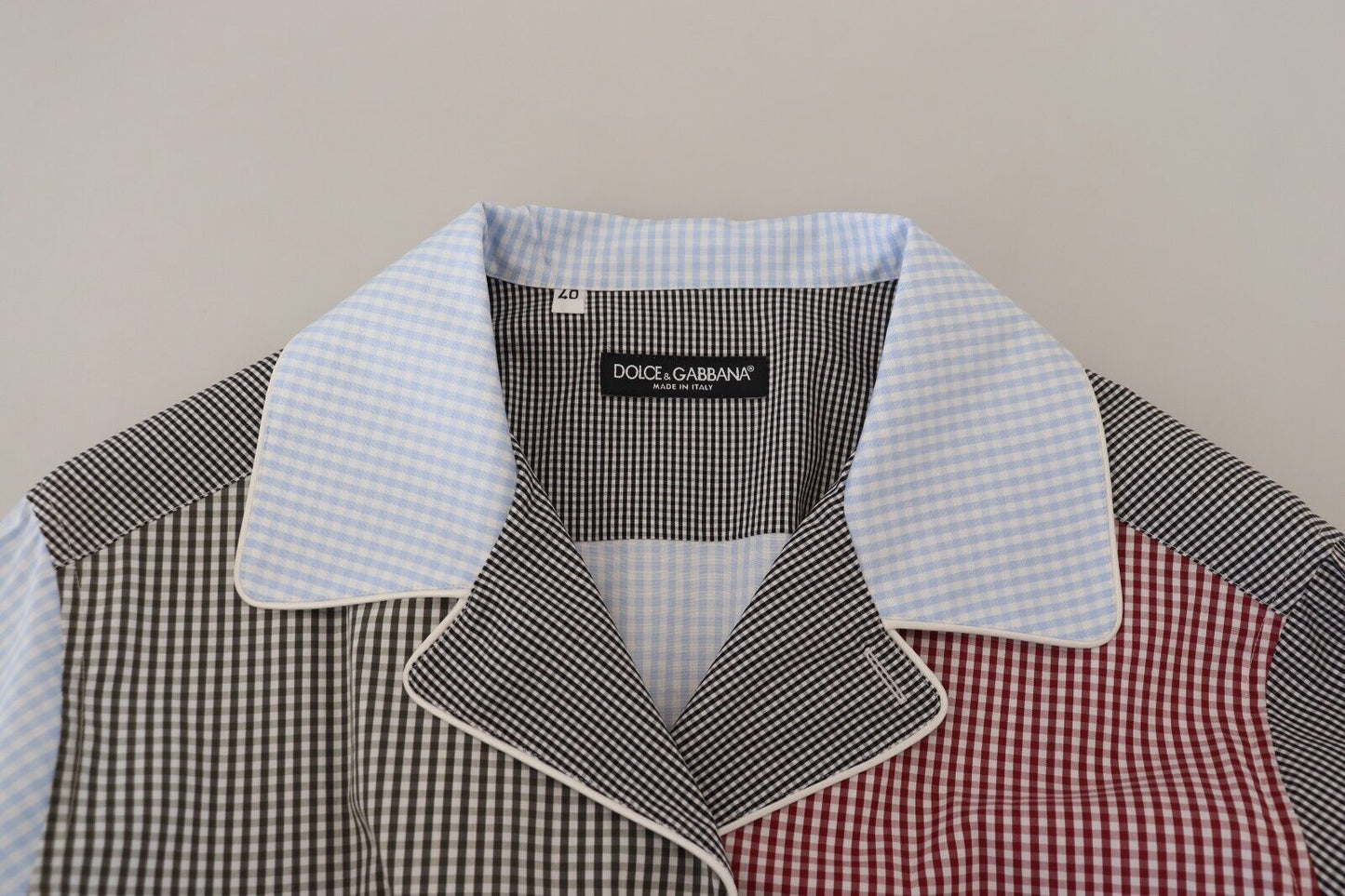 Mehrfarbiges Button-Down-Schlafshirt aus Baumwolle