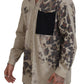 Beiges Button-Down-Freizeithemd aus Baumwolle