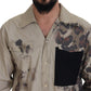 Beiges Button-Down-Freizeithemd aus Baumwolle