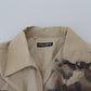 Beiges Button-Down-Freizeithemd aus Baumwolle