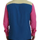 Elegantes mehrfarbiges Button-Down-Hemd aus Seide