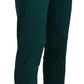 Elegantly Tailored Green Pure Cotton Pants