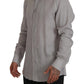 Elegantes graues Slim Fit Leinenhemd