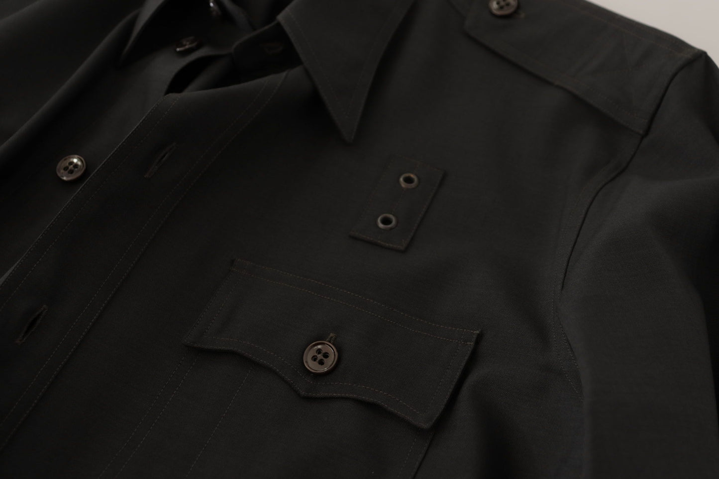 Elegantes Slim Fit Dunkelgrünes Baumwollhemd