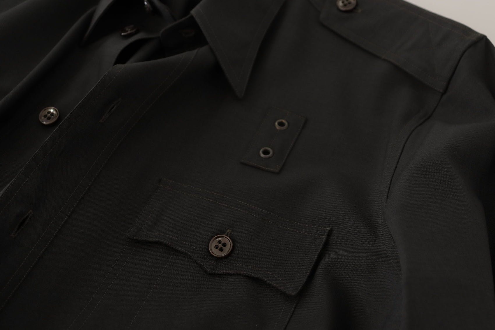 Camicia elegante in cotone verde scuro slim fit