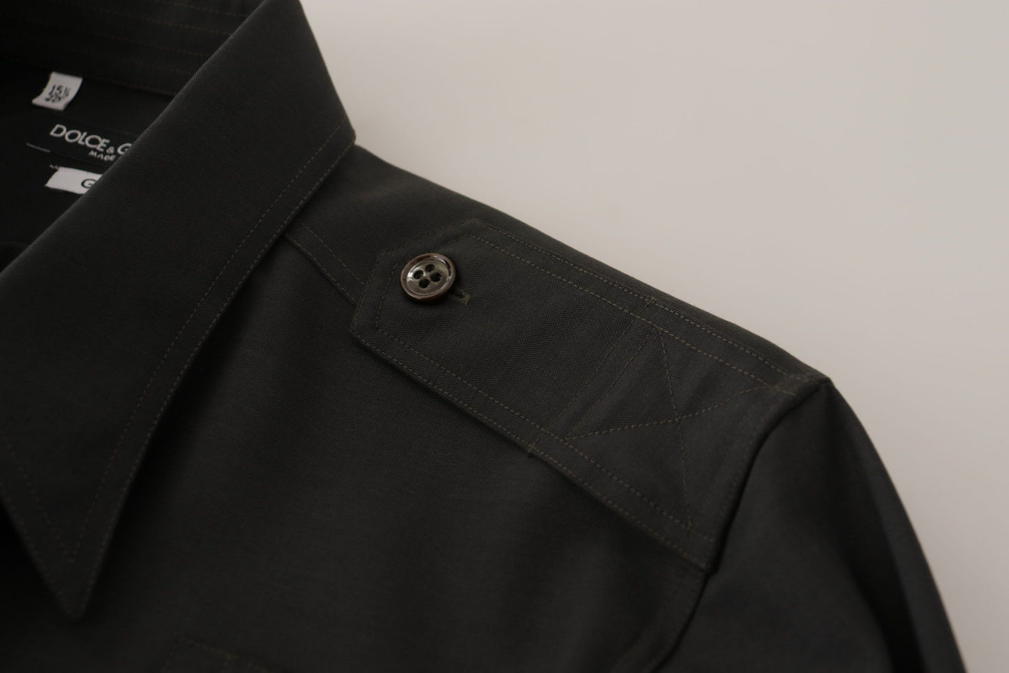 Elegantes Slim Fit Dunkelgrünes Baumwollhemd