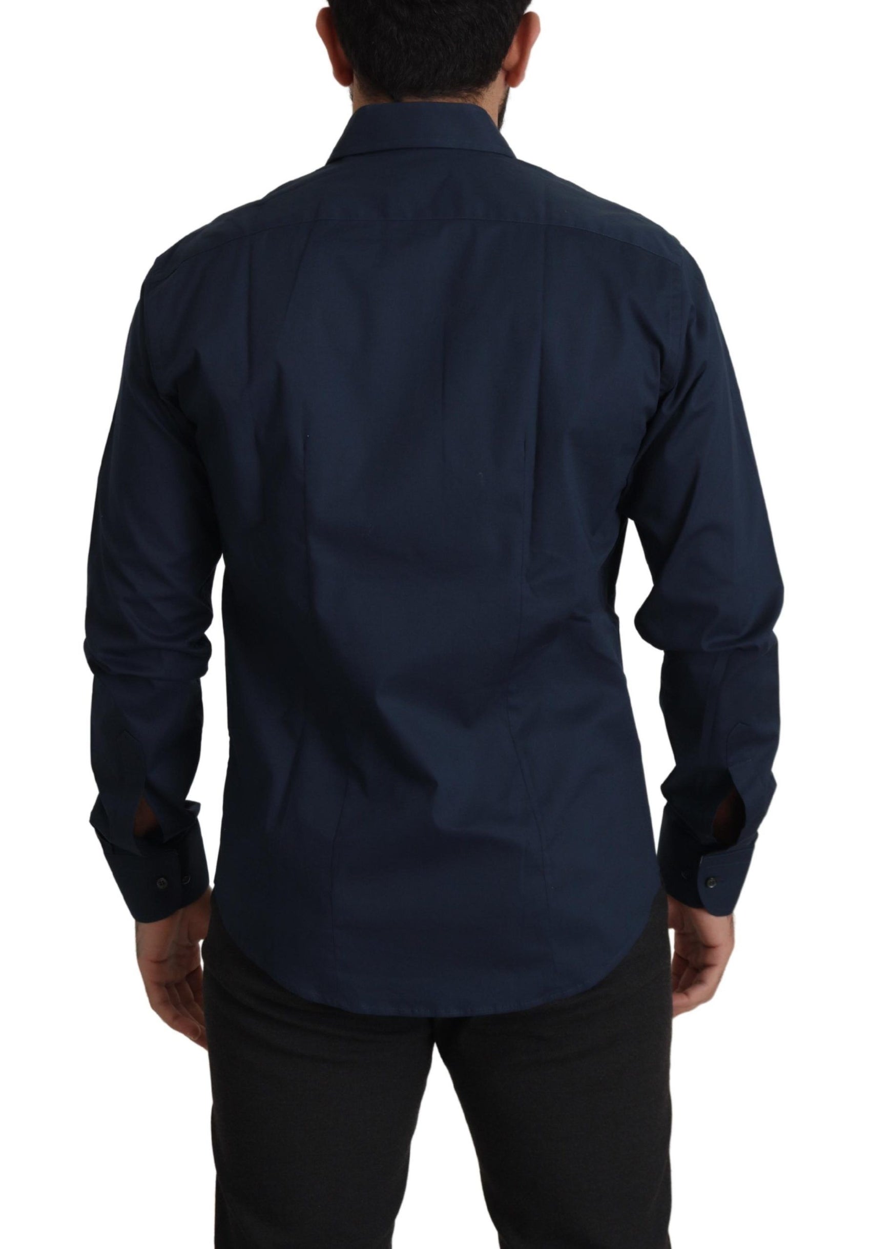 Marineblaues, elegantes Baumwollhemd