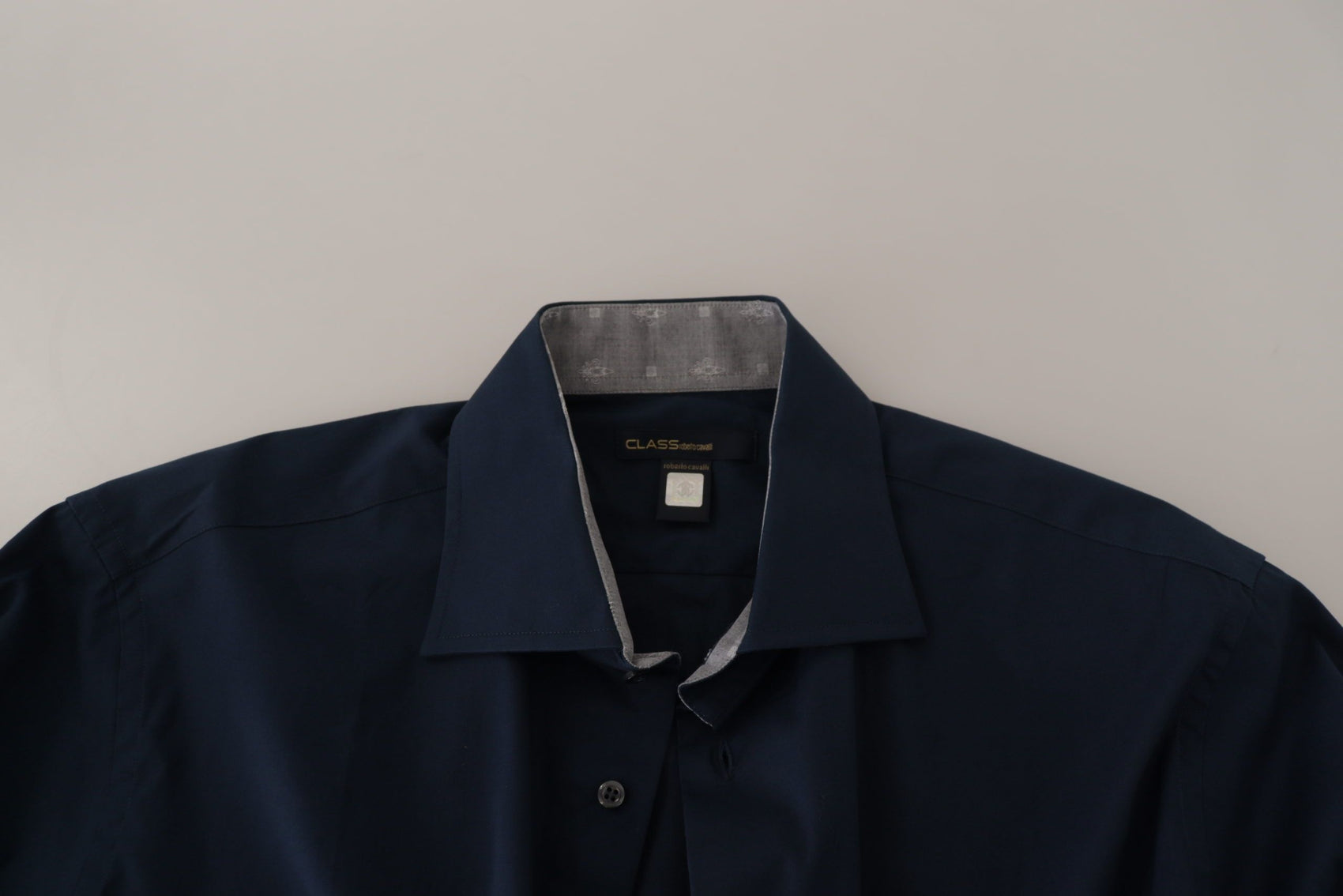 Marineblaues, elegantes Baumwollhemd