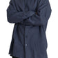Elegantes dunkelblaues Leinenhemd