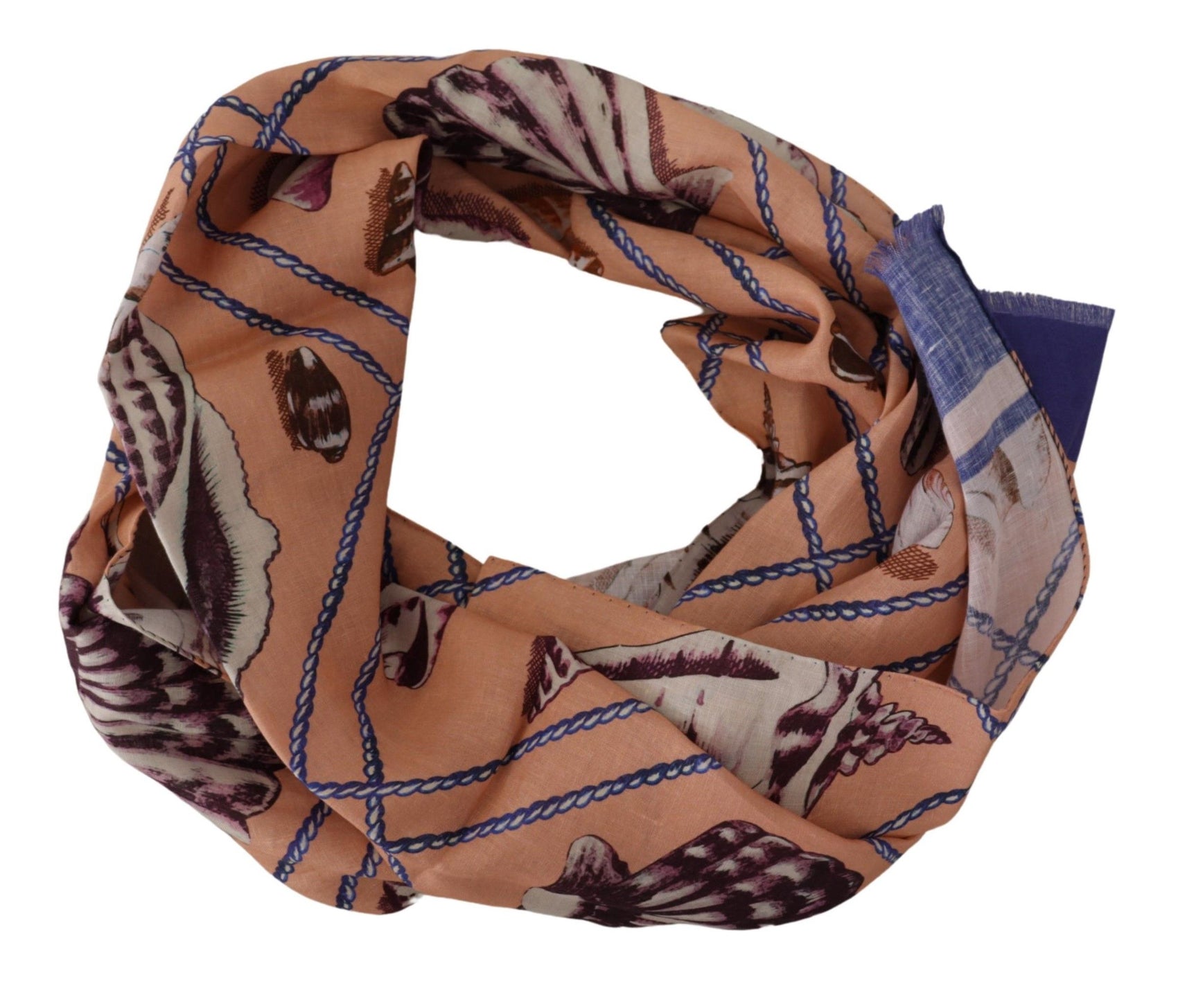 Sciarpa di lino con conchiglie multicolori per uomo
