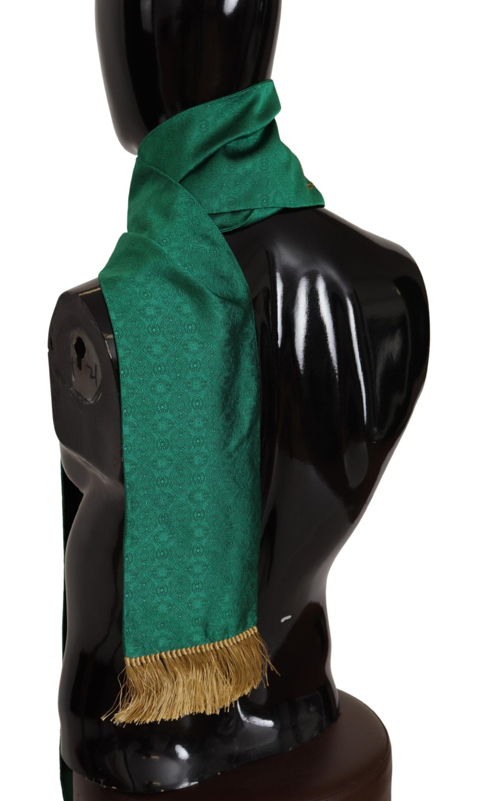 Elegante sciarpa da uomo in misto seta verde