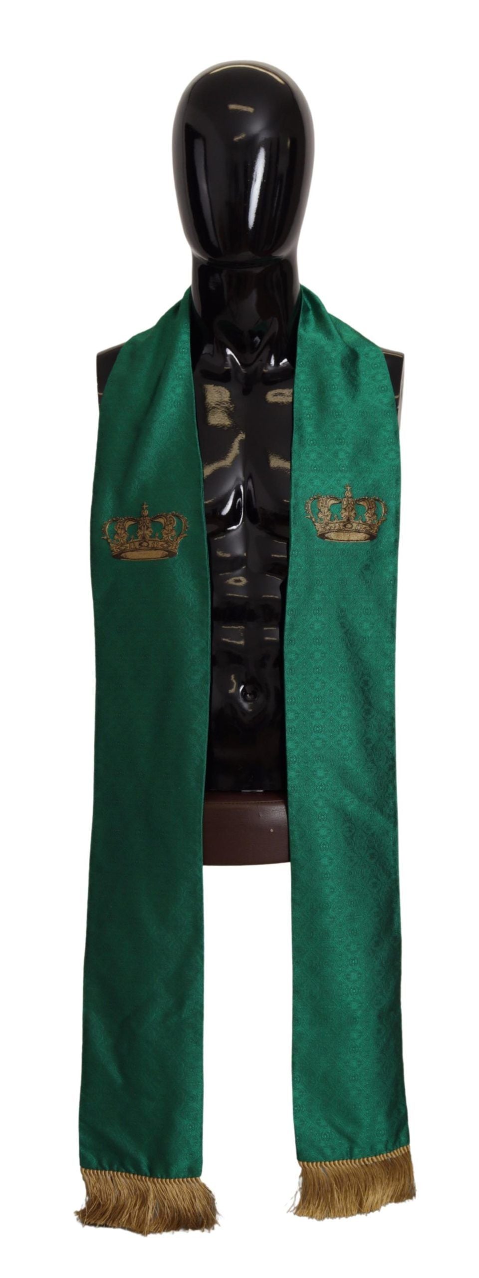 Elegante sciarpa da uomo in misto seta verde