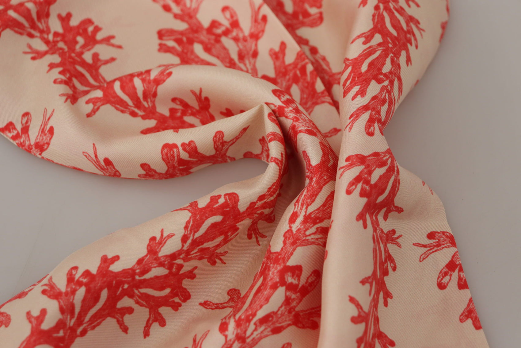 Elegante sciarpa da uomo in seta - Stampa corallo rosso