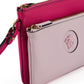 Elegant Pink Leather Pouch Clutch