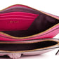 Elegant Pink Leather Pouch Clutch