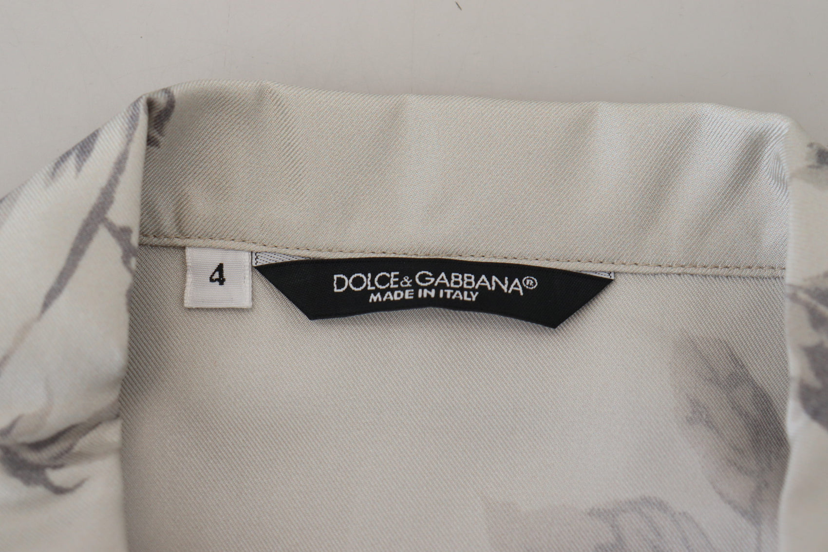 Camicia casual elegante in seta con stampa di uccelli
