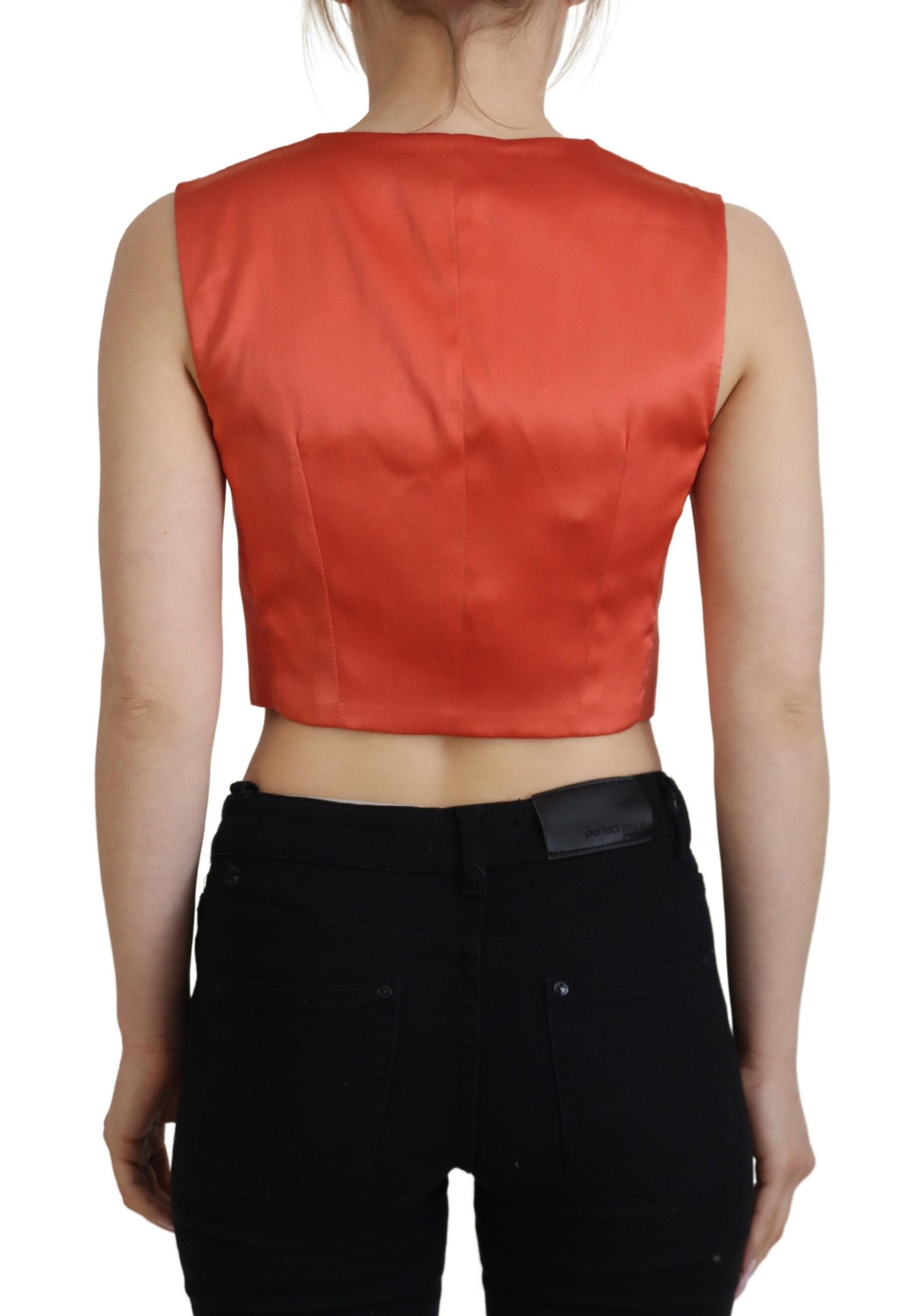 Elegante gilet in seta arancione