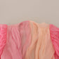 Blusa avvolgente in seta con scollo a V rosa