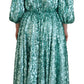 Dolce & Gabbana Blue Sequined Pleated Aline Midi Nylon Dress