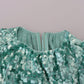 Dolce & Gabbana Blue Sequined Pleated Aline Midi Nylon Dress