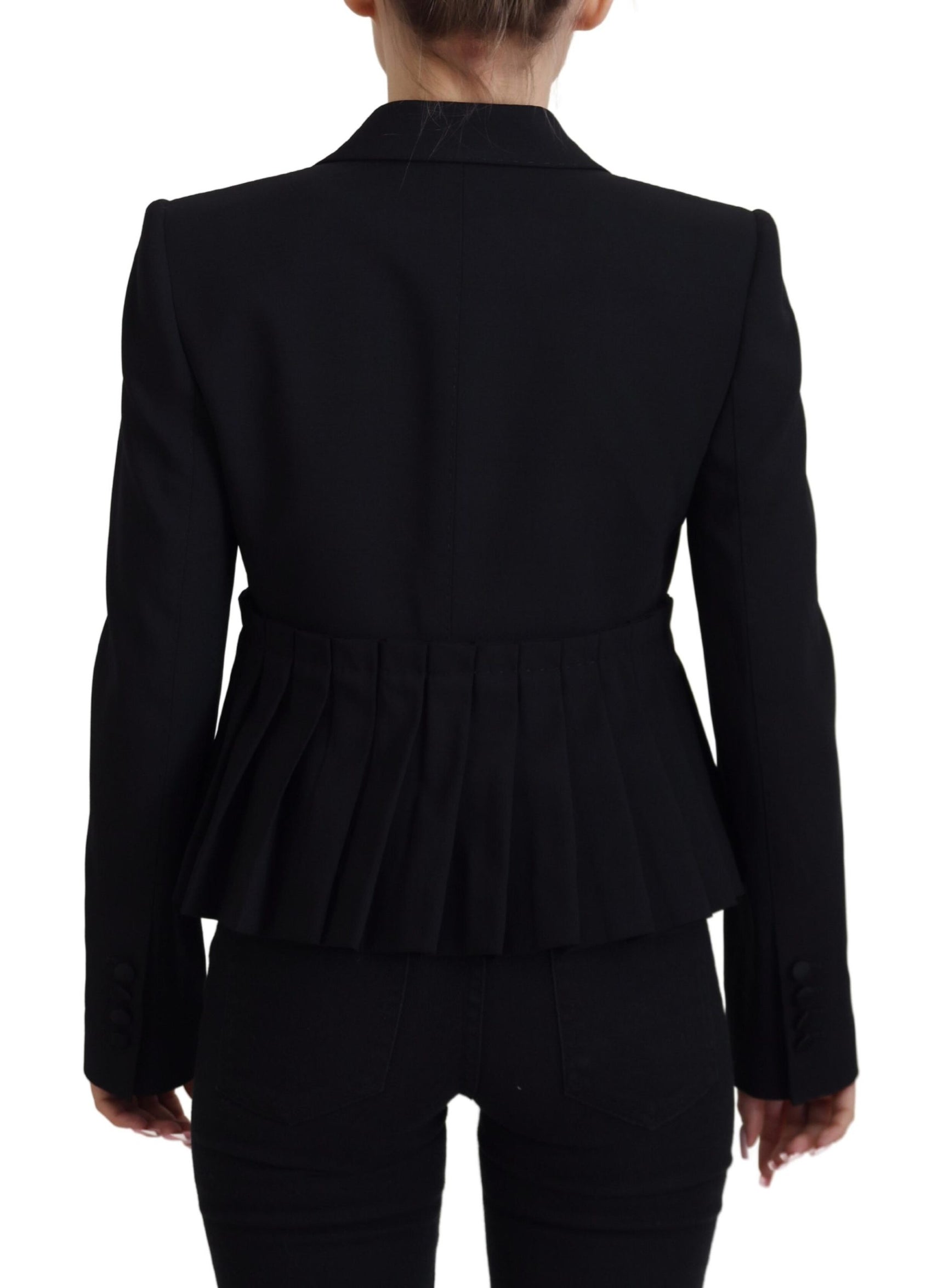 Elegante blazer in lana elasticizzata nera