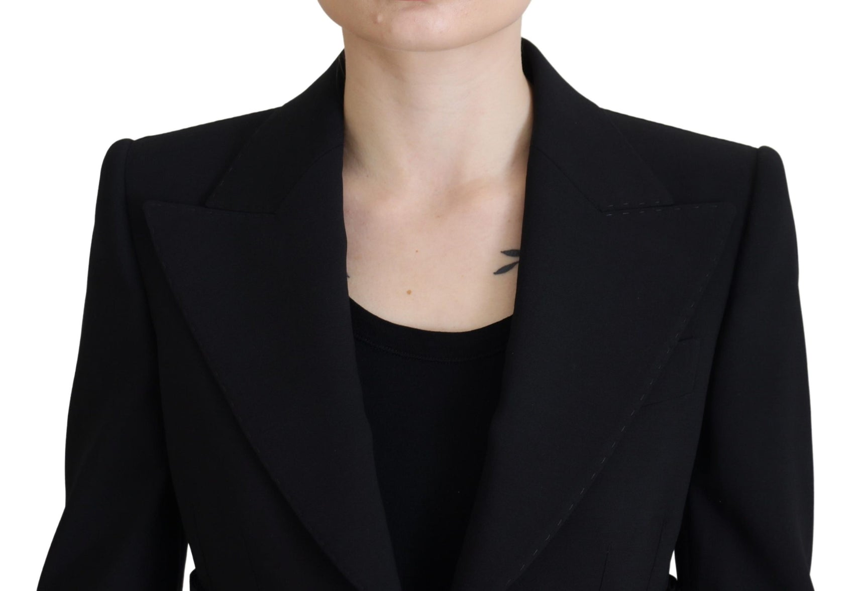 Elegante blazer in lana elasticizzata nera