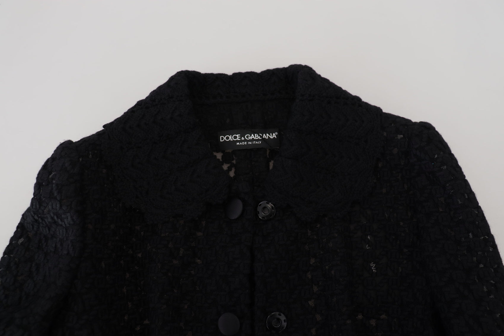 Elegante giacca con bottoni in misto lana nera
