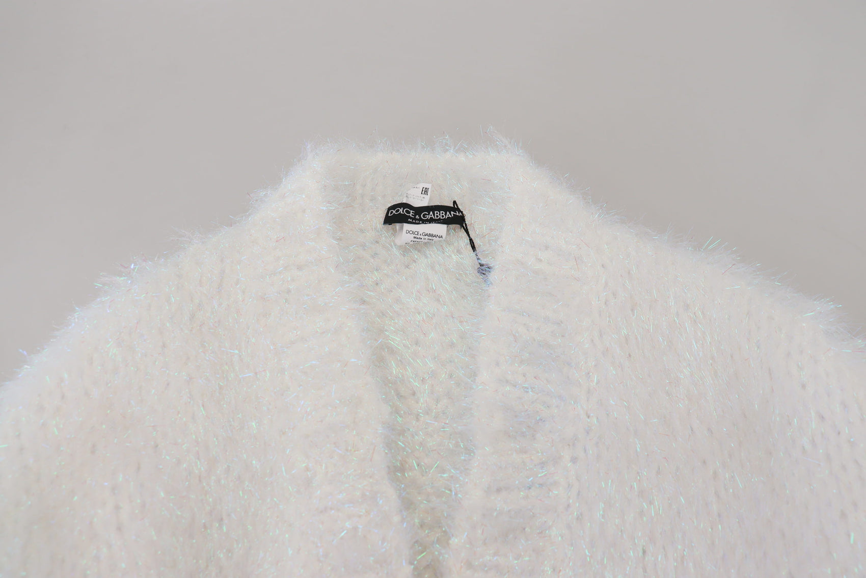 Elegante giacca cardigan a maniche lunghe bianca