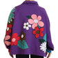 Eleganter lila Pullover mit Blumenmuster