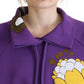 Eleganter lila Pullover mit Blumenmuster