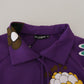 Eleganter lila Pullover mit Blumenmuster