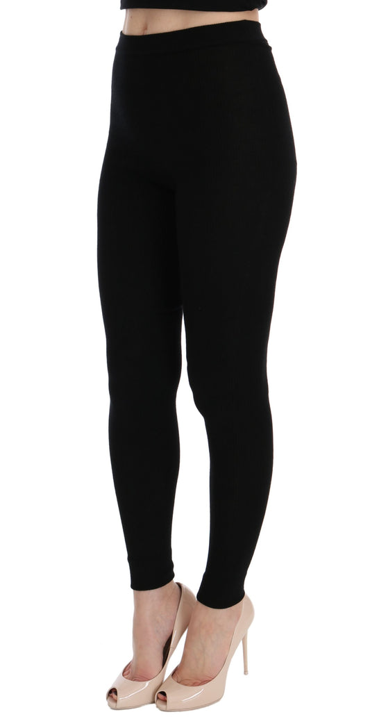 Pantaloni eleganti in cashmere nero