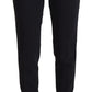 Pantaloni eleganti in lana e seta neri