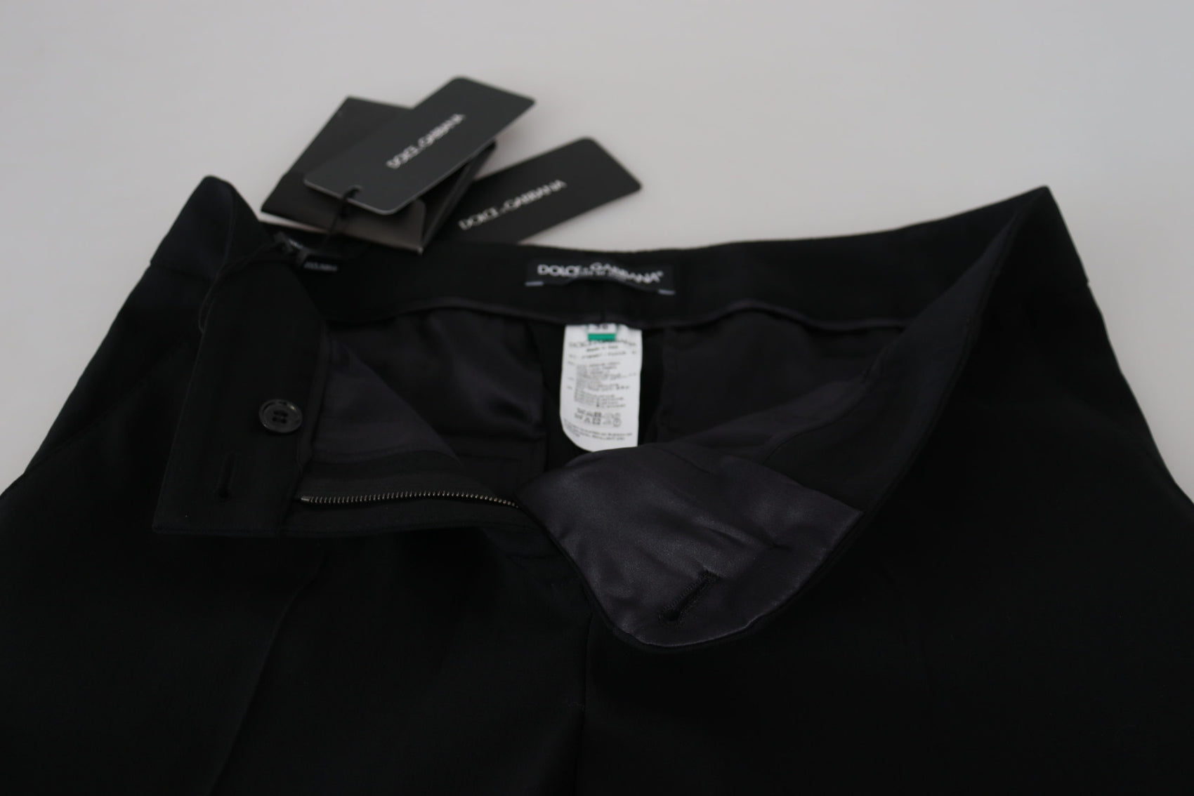 Elegante schwarze Woll-Seidenhose