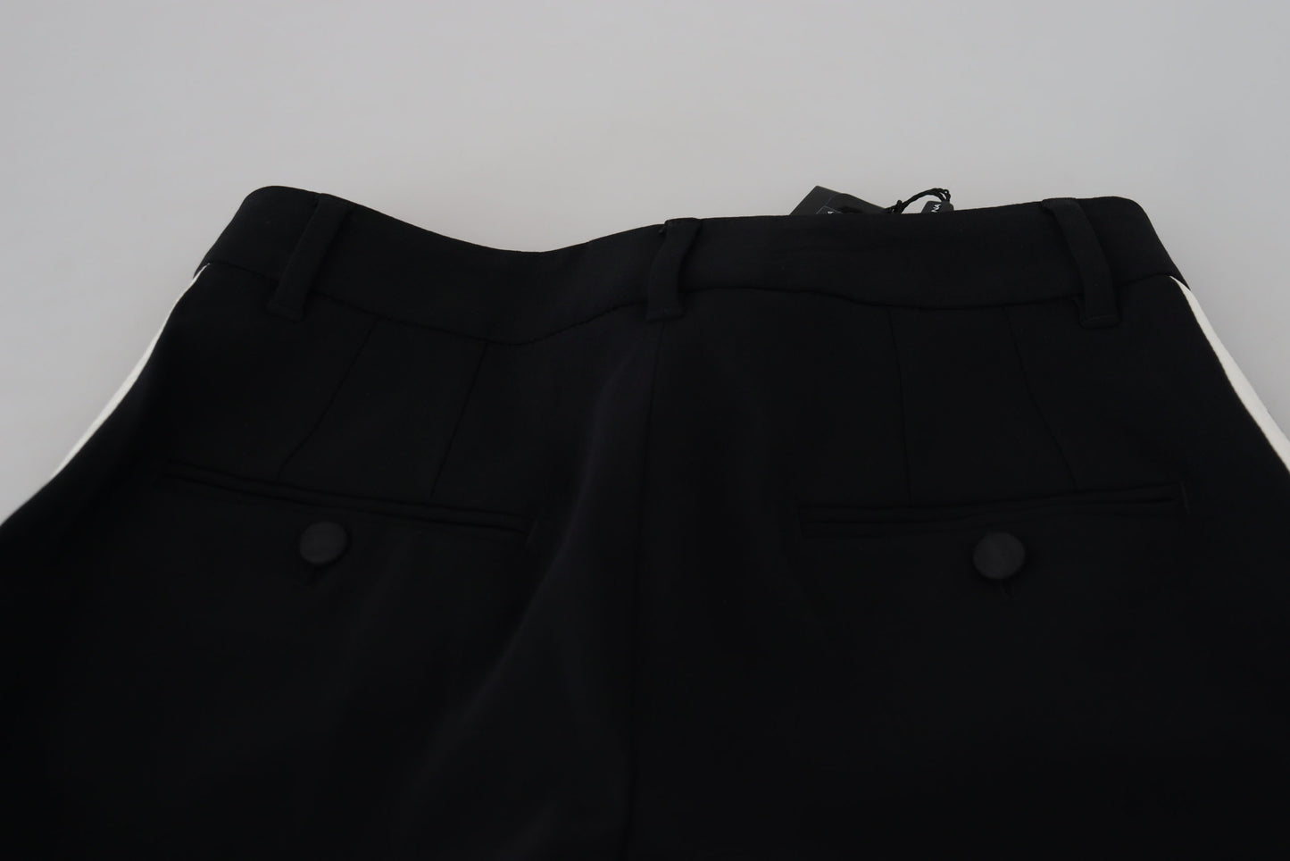 Pantaloni eleganti in lana e seta neri