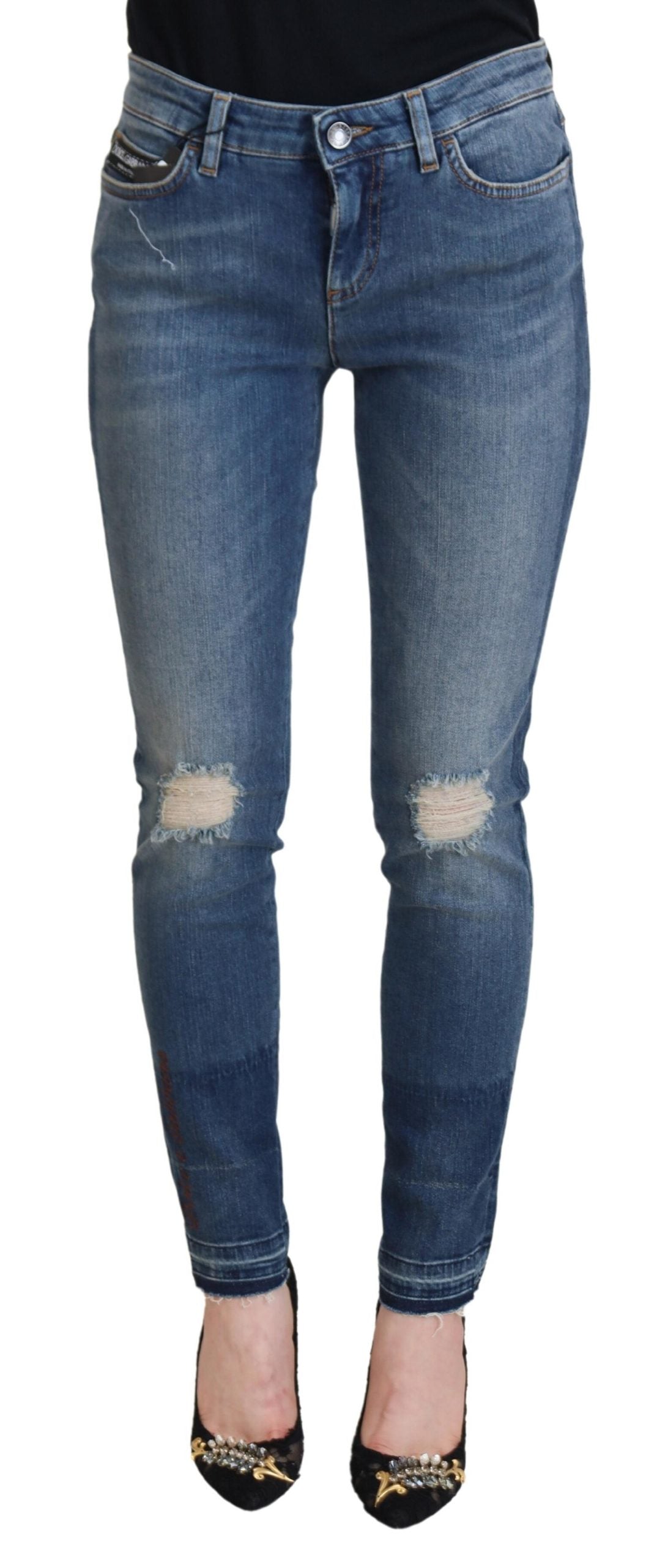 Eleganti pantaloni in denim strappati – Chic Casualwear