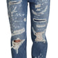 Pantaloni in denim stracciati chic - Indigo Essence